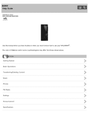 Sony NW-E395 Help Guide Printable PDF