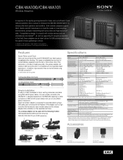 Sony PDW700 Specification Sheet (CBK-WA100/CBK-WA101 Wireless Adapters)