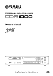 Yamaha CDR1000 Manual