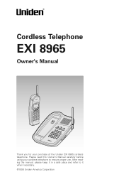 Uniden EXI8965 English Owners Manual