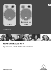 Behringer MONITOR SPEAKERS MS16 Manual