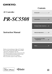 Onkyo PR-SC5508 Owner Manual