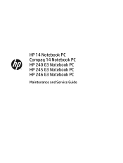 HP 14t-r000 HP 14 Notebook PC Compaq 14 Notebook PC HP 240 G3 Notebook PC HP 245 G3 Notebook PC HP 246 G3 Notebook PC Maintenance and Servic