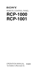 Sony RCP-1000 Operation Guide