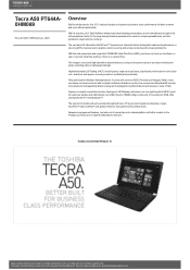 Toshiba A50 PT644A-0HM069 Detailed Specs for Tecra A50 PT644A-0HM069 AU/NZ; English