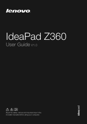 Lenovo Z360 Laptop Lenovo IdeaPad Z360 User Guide