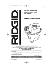 Ridgid WD3050 Owners Manual