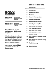 Boss Audio FNX2000 User Manual