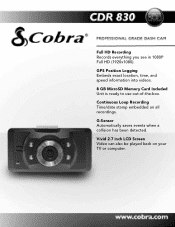 Cobra CDR 830 CDR 830 Features & Specs