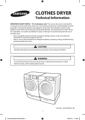 Samsung DV433ETGJWR/A1 Trouble Shooting Guide User Manual Ver.1.0 (English, French, Spanish)