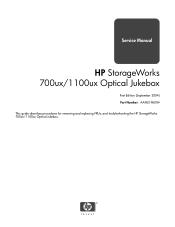 HP StorageWorks 1000ux HP StorageWorks 700ux/1100ux Optical Jukebox Service Manual (AA962-96004, September 2004)