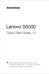 Lenovo S5000 (English) Quick Start Guide - Lenovo S5000