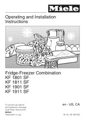 Miele KF 1801 SF Operating and Installation Manual