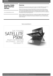 Toshiba Satellite PSVP2A Detailed Specs for Satellite P50W PSVP2A-00F002 AU/NZ; English
