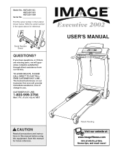 Image Fitness Executive 2002 Treadmill English Manual