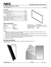 NEC LCD4215 Installation Guide