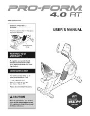 ProForm 4.0 Rt Bike English Manual
