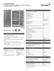 Thermador T36IR905SP Product Spec Sheet