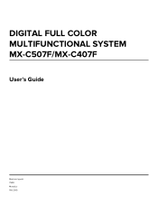 Sharp MX-C407F MX-C407F | MX-C507F User Manual