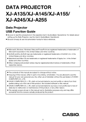 Casio XJ-A245V User Manual