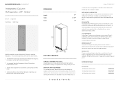 Fisher and Paykel RS2484SRHK1 Quick Reference guide