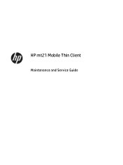 HP mt21 Maintenance and Service Guide