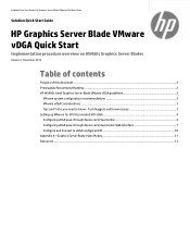 HP ProLiant WS460c HP Graphics Server Blade VMware vDGA Quick Start