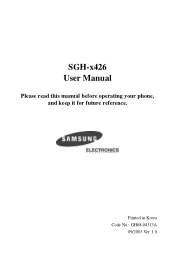 Samsung SGH-X426 User Manual (user Manual) (ver.1.0) (English)
