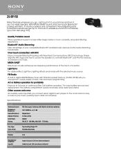 Sony ZS-BTY50 Marketing Specifications