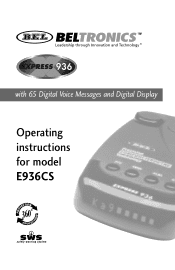 Beltronics Express 936 Owner's Manual