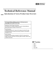 HP Vectra VEi8 HP Vectra VEi7, VEi8 & VLi8, Technical Reference Manual (Introduction & Vectra Product Line Overview)