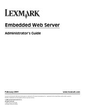 Lexmark Monochrome Laser Embedded Web Server Administrator's Guide