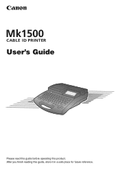 Canon MK 1500 Mk1500 Users Guide
