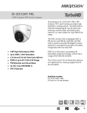 Hikvision DS-2CE71H0T-PIRL Data Sheet
