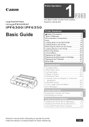 Canon 3807B007 iPF6300/iPF6350 Basic Guide No.1
