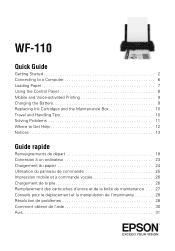 Epson WorkForce WF-110 Quick Guide and Warranty
