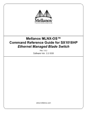 HP Mellanox SX1018 Mellanox MLNX-OS Command Reference Guide for SX1018HP Ethernet Managed Blade Switch