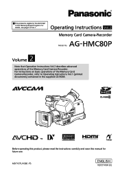 Panasonic AG-HMC80PJ User Manual