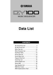 Yamaha QY100 Data List