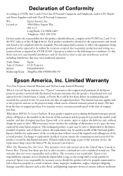 Epson MegaPlex MG-50 Warranty Statement