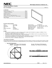 NEC X462S Installation Guide