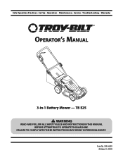 Troy-Bilt TB E25 Operation Manual