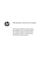 HP EliteDesk 800 65W G2 Maintenance and Service Guide