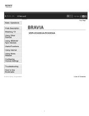 Sony XBR-65X850A i-Manual Online (Printable PDF)
