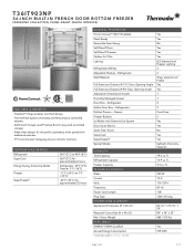 Thermador T36IT903NP Product Spec Sheet