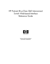 HP 279720-B21 ProLiant BL p-Class GbE Interconnect Switch Web-based Interface Reference Guide
