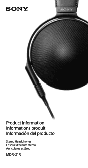 Sony MDR-Z1R Product Information