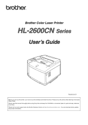 Brother International HL-2600CN Users Manual - English