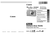 Canon PowerShot SD600 PowerShot SD600 / DIGITAL IXUS 60 Camera User Guide Basic