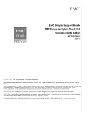 Dell VNX5700 Simple Support Matrix EMC Hybrid Cloud 2.5.1 Federation SDDC Edition